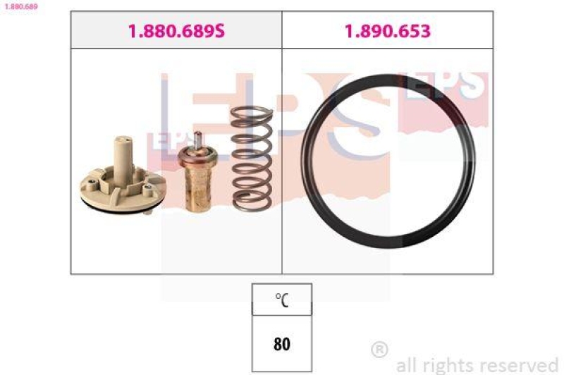 EPS Thermostat für Kühlmittel / Kühlerthermostat Made in Italy - OE Equivalent