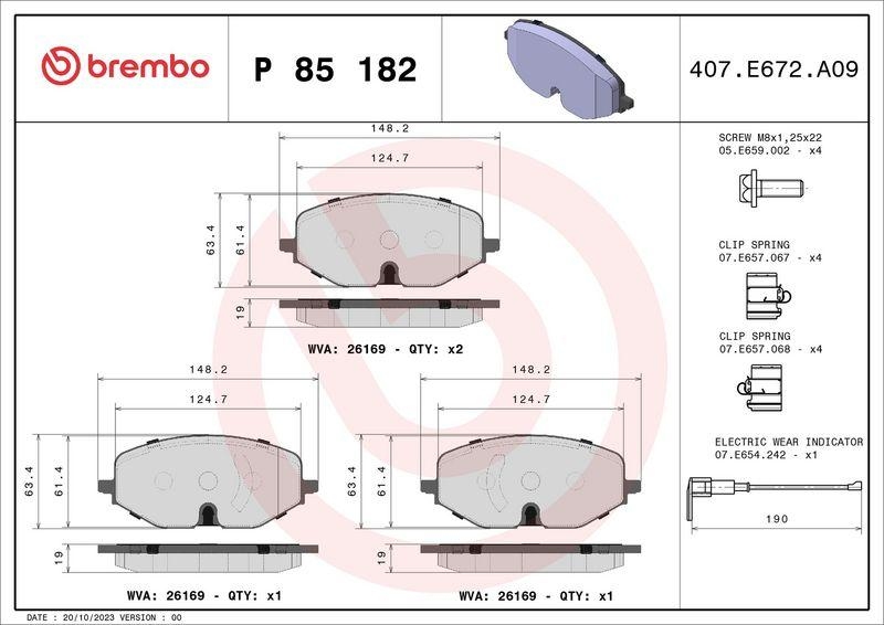 BREMBO Bremsbelagsatz, Scheibenbremse XTRA LINE