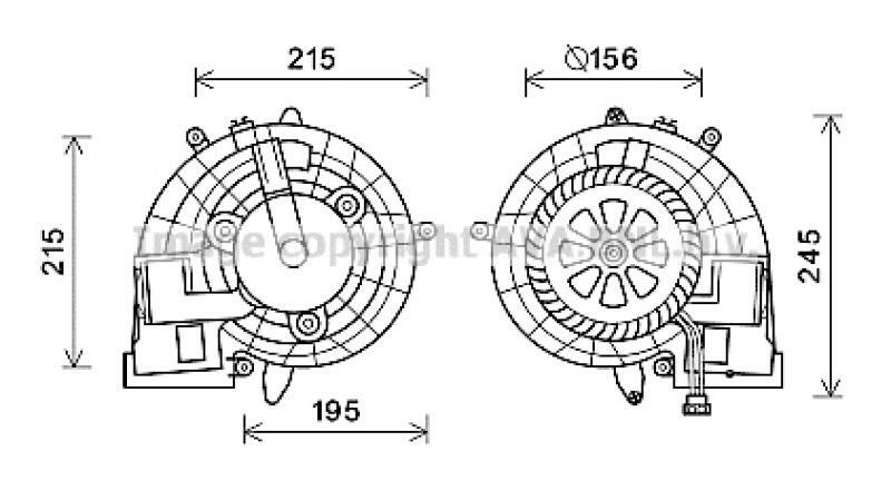 AVA QUALITY COOLING Electric Motor, interior blower