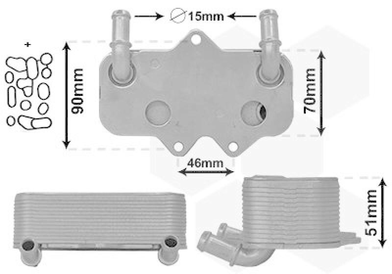 VAN WEZEL Oil Cooler, engine oil *** IR PLUS ***