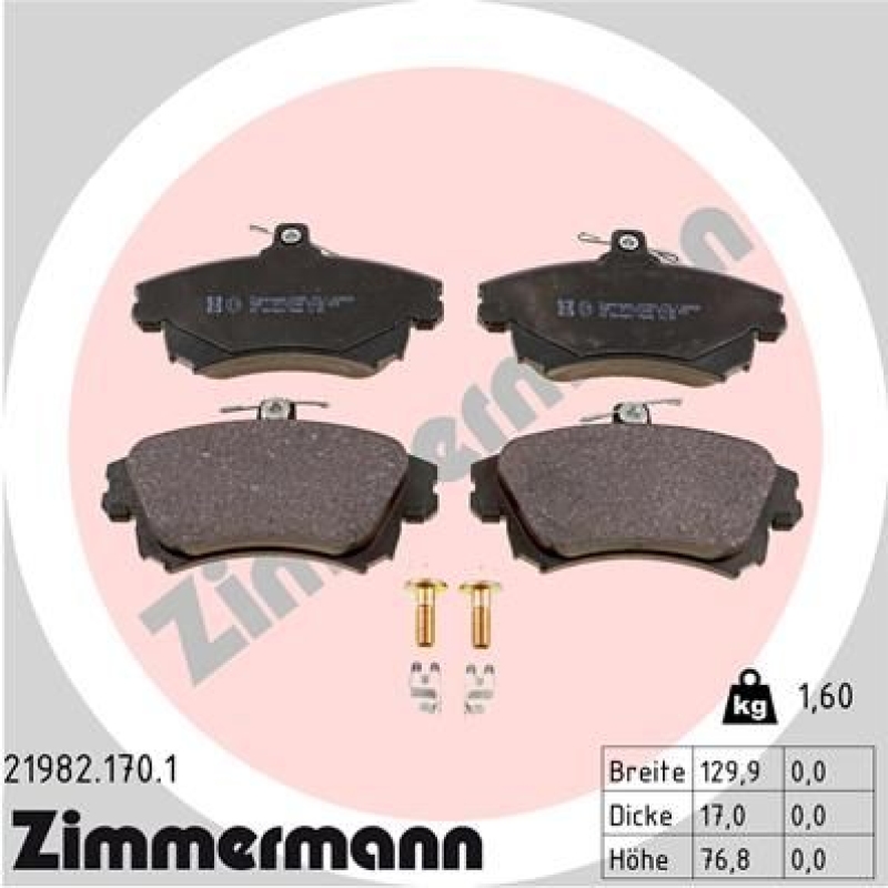 ZIMMERMANN Bremsbelagsatz, Scheibenbremse