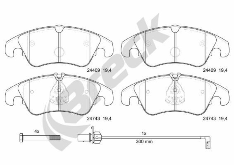 BRECK Brake Pad Set, disc brake