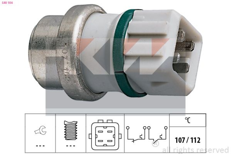 KW Temperaturschalter, Kühlmittelwarnlampe Made in Italy - OE Equivalent