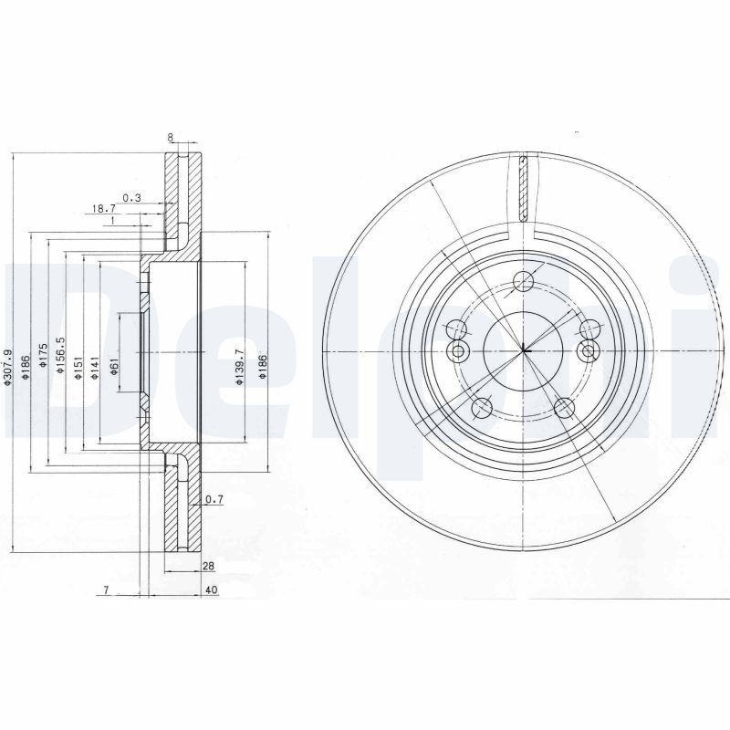 2x DELPHI Bremsscheibe BG9016