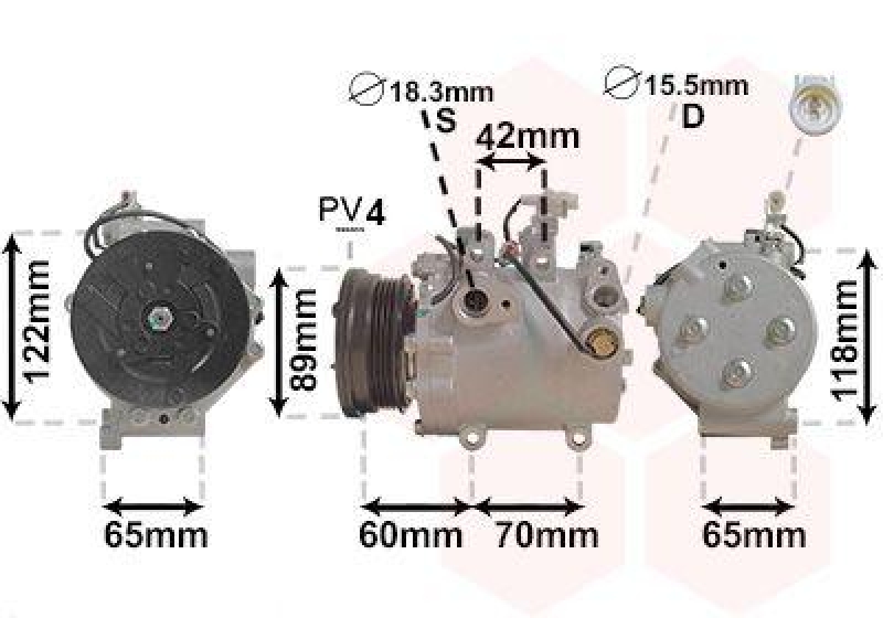 VAN WEZEL Compressor, air conditioning *** IR PLUS ***