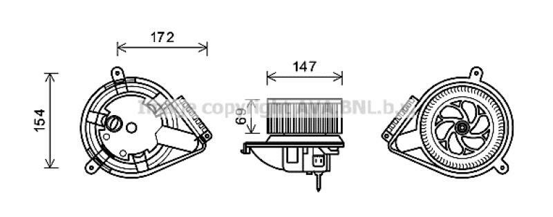 AVA QUALITY COOLING Electric Motor, interior blower