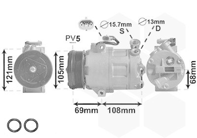 VAN WEZEL Kompressor, Klimaanlage *** IR PLUS ***