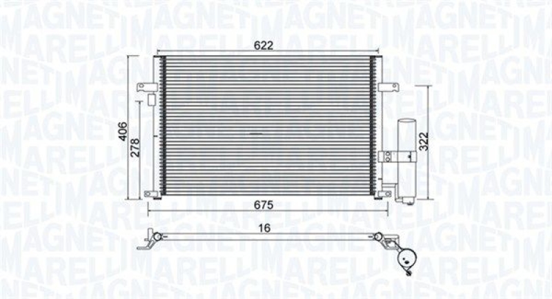 MAGNETI MARELLI Kondensator, Klimaanlage