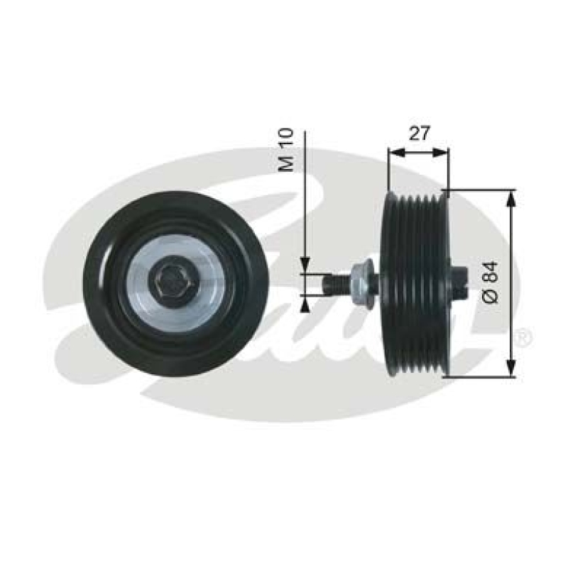 GATES Deflection/Guide Pulley, V-ribbed belt DriveAlign®