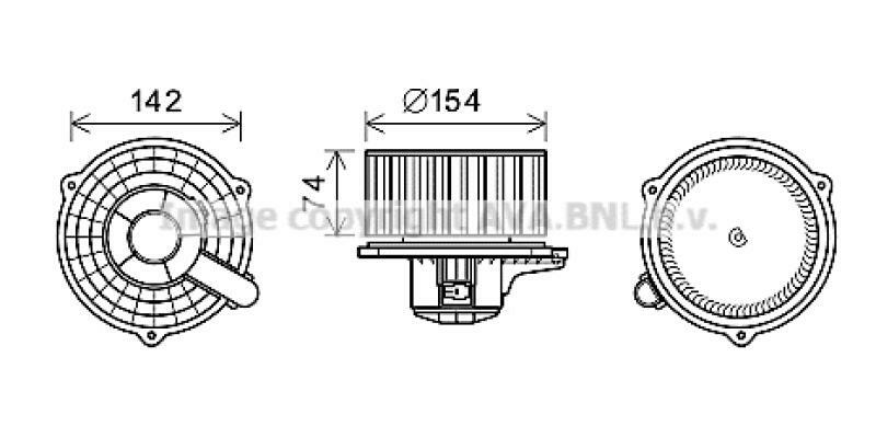 AVA QUALITY COOLING Electric Motor, interior blower