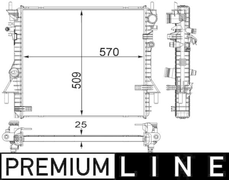MAHLE Radiator, engine cooling BEHR *** PREMIUM LINE ***