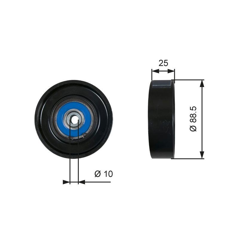 GATES Umlenk-/F&uuml;hrungsrolle, Keilrippenriemen DriveAlign&trade; T36605