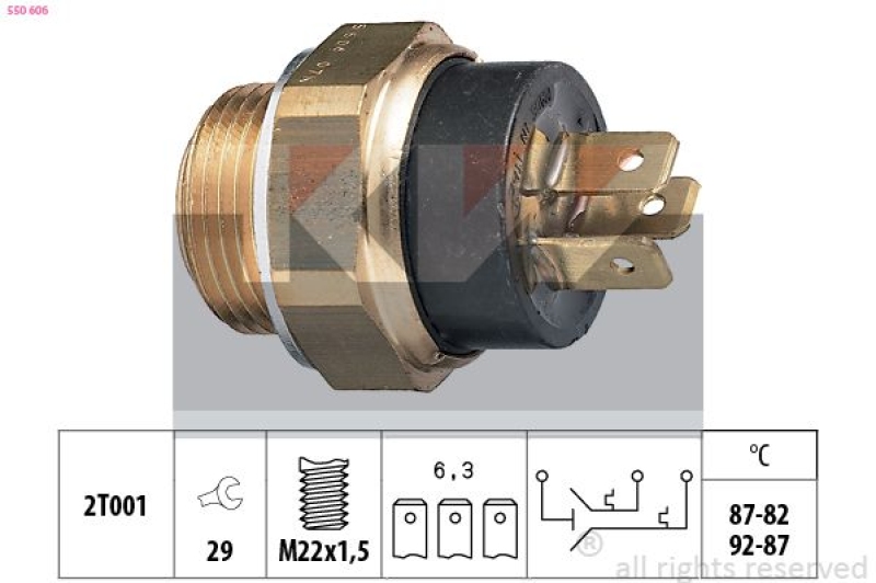 KW Temperaturschalter, Kühlerlüfter Made in Italy - OE Equivalent