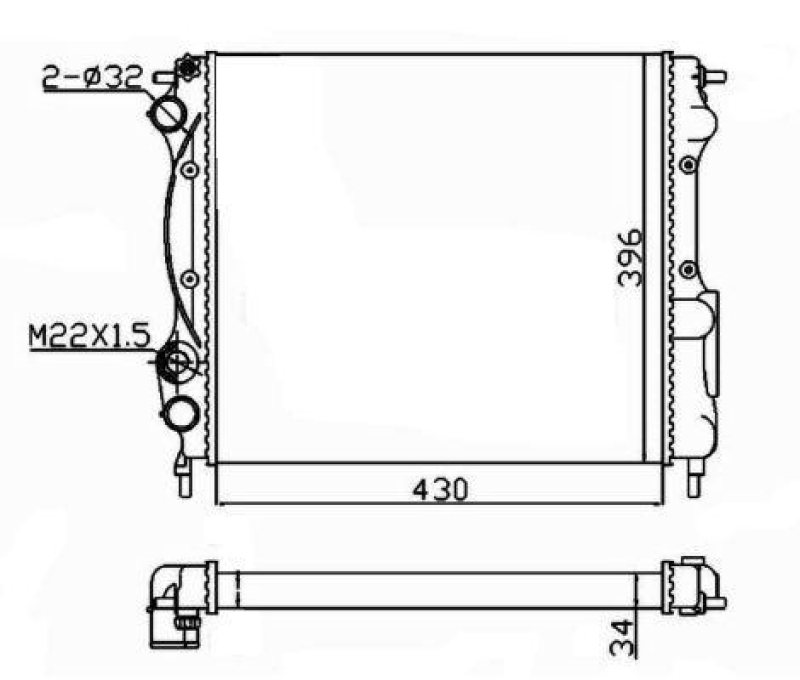 NRF Radiator, engine cooling Economy Class