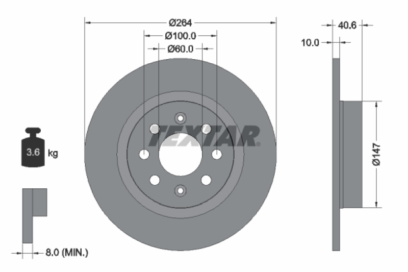 2x TEXTAR Bremsscheibe PRO 92145903