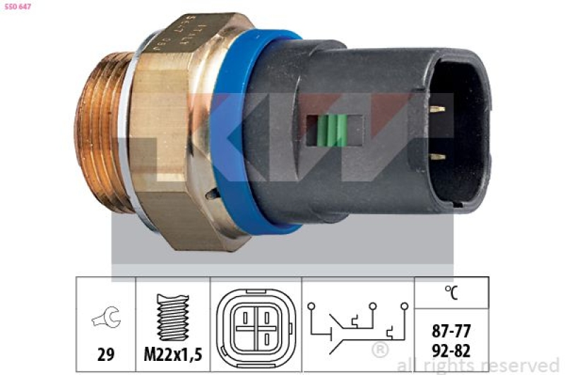 KW Temperaturschalter, Kühlerlüfter Made in Italy - OE Equivalent