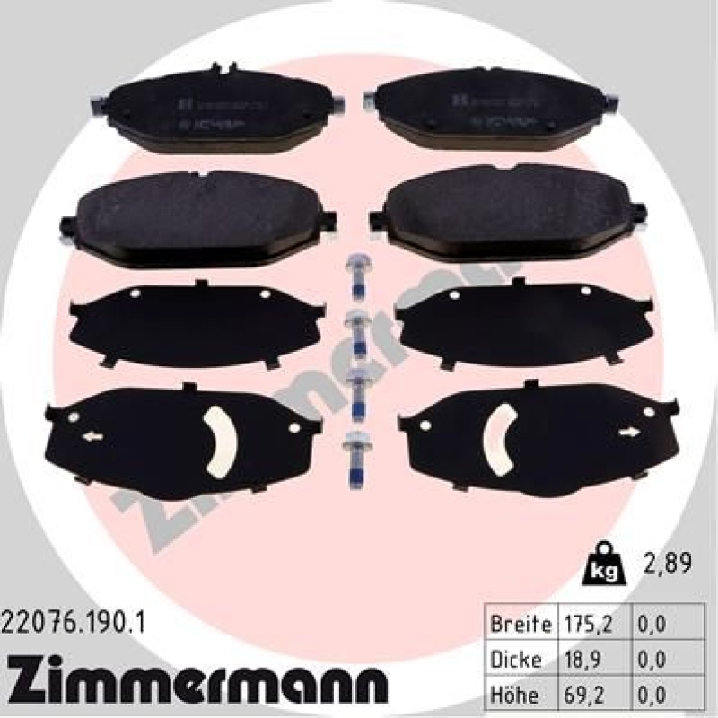 ZIMMERMANN Brake Pad Set, disc brake