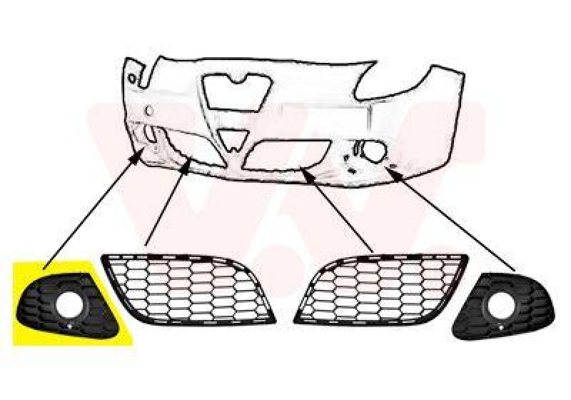 VAN WEZEL Ventilation Grille, bumper