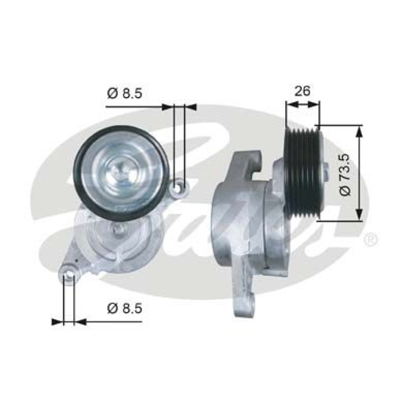 GATES Belt Tensioner, V-ribbed belt DriveAlign®