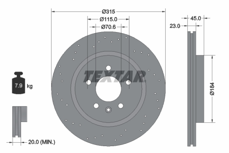 2x TEXTAR Bremsscheibe PRO