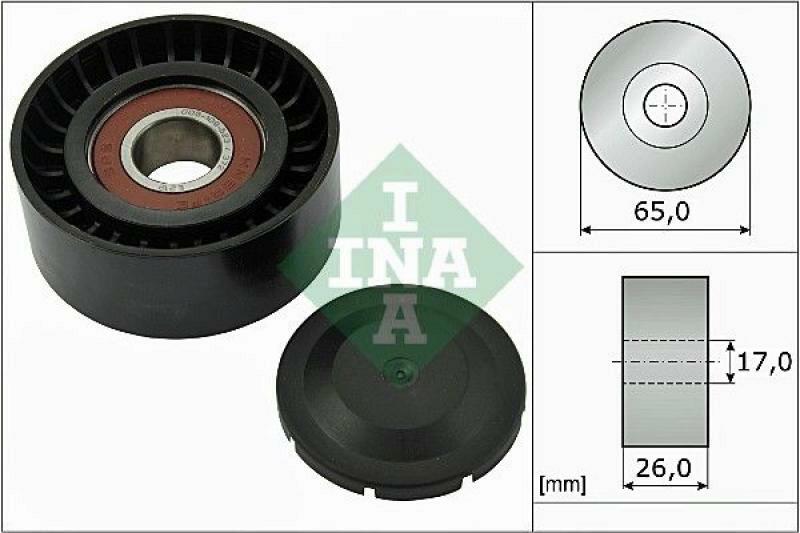 INA Deflection/Guide Pulley, v-ribbed belt