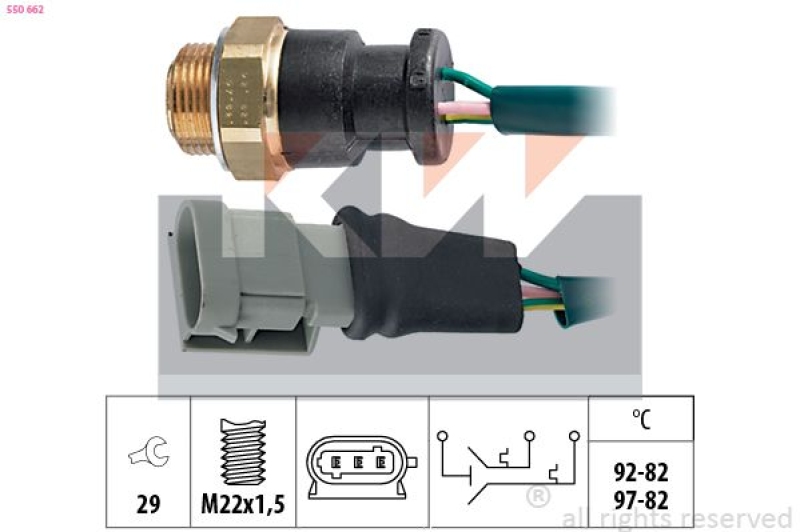KW Temperaturschalter, Kühlerlüfter Made in Italy - OE Equivalent