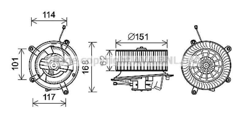 AVA QUALITY COOLING Electric Motor, interior blower