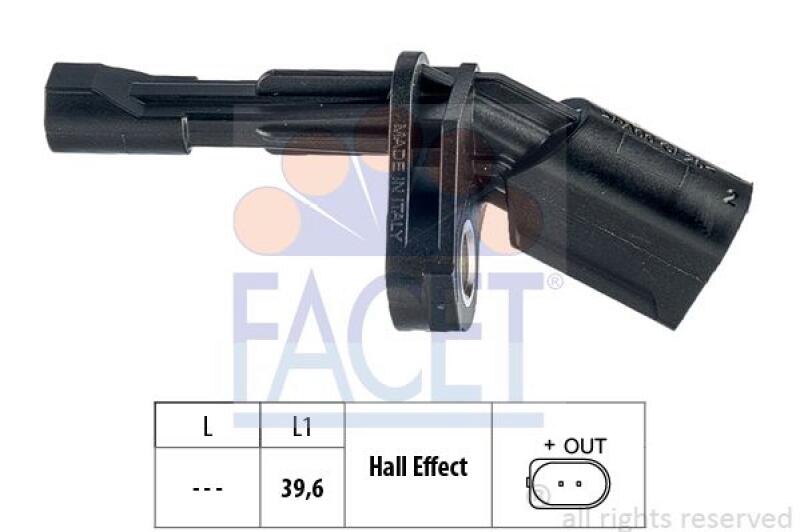 FACET Sensor, wheel speed Made in Italy - OE Equivalent