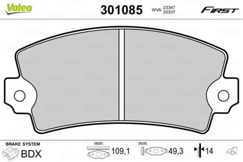 VALEO Brake Pad Set, disc brake FIRST