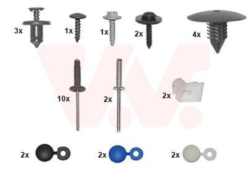 VAN WEZEL Mounting Kit, bumper