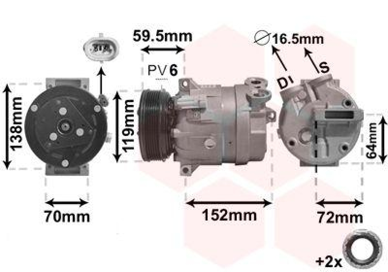 VAN WEZEL Kompressor, Klimaanlage *** IR PLUS ***