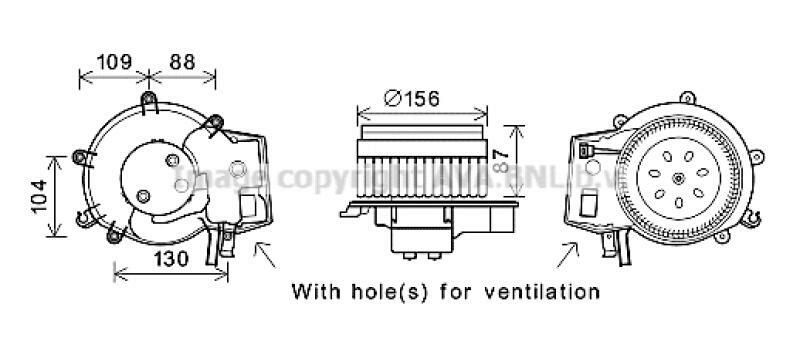 AVA QUALITY COOLING Electric Motor, interior blower