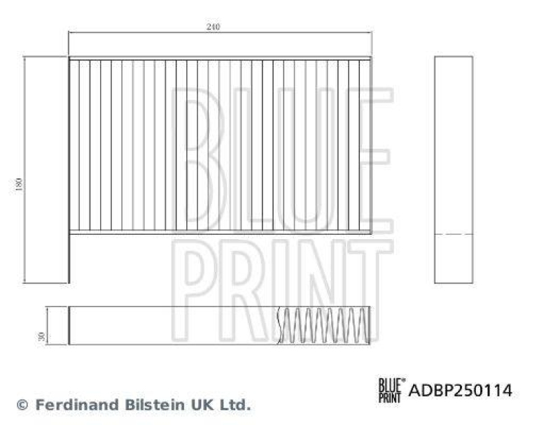 BLUE PRINT Filter, Innenraumluft ADBP250114