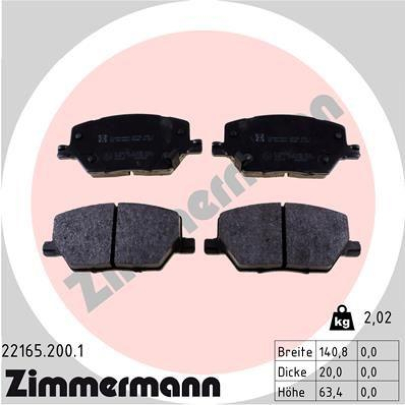 ZIMMERMANN Brake Pad Set, disc brake