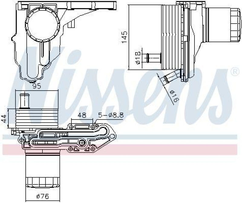 NISSENS Oil Cooler, engine oil