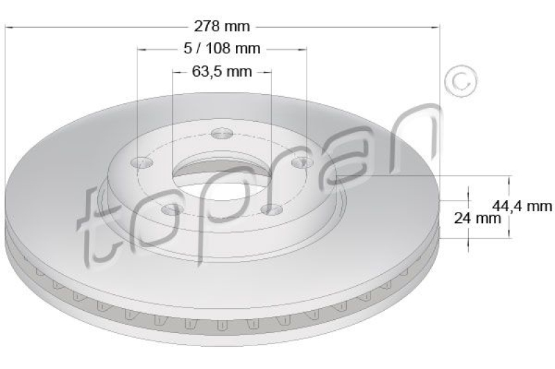 2x TOPRAN Brake Disc