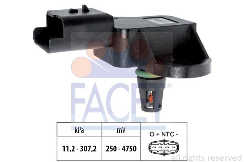 FACET Sensor, exhaust pressure Made in Italy - OE Equivalent