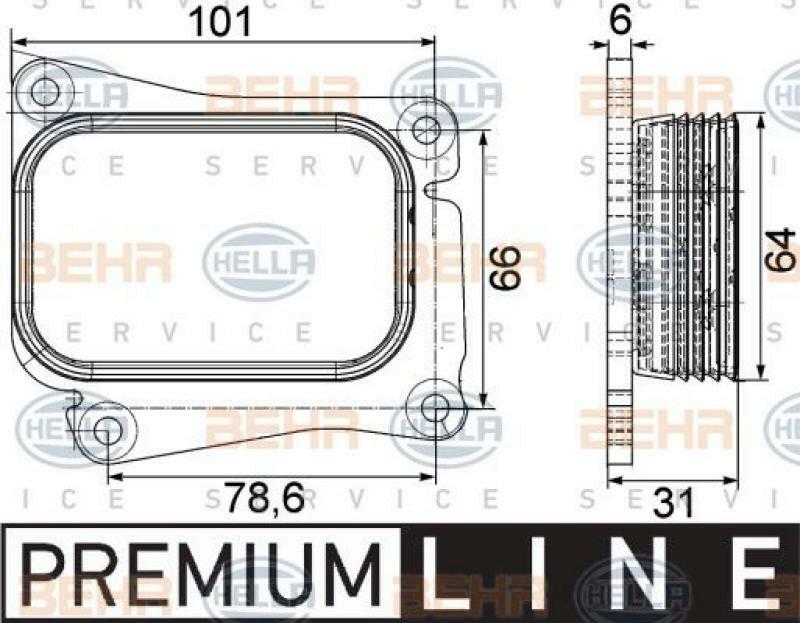 HELLA Oil Cooler, engine oil BEHR HELLA SERVICE *** PREMIUM LINE ***
