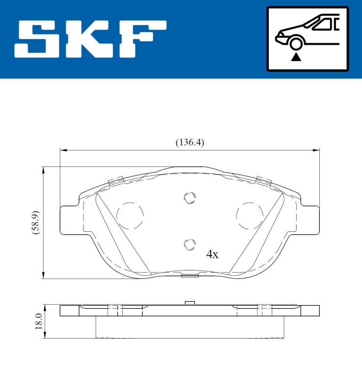 SKF Bremsbelagsatz, Scheibenbremse