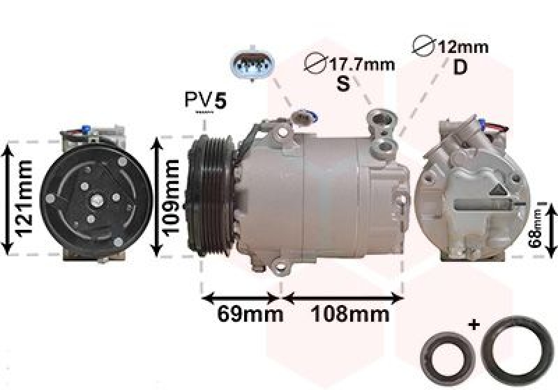 VAN WEZEL Compressor, air conditioning