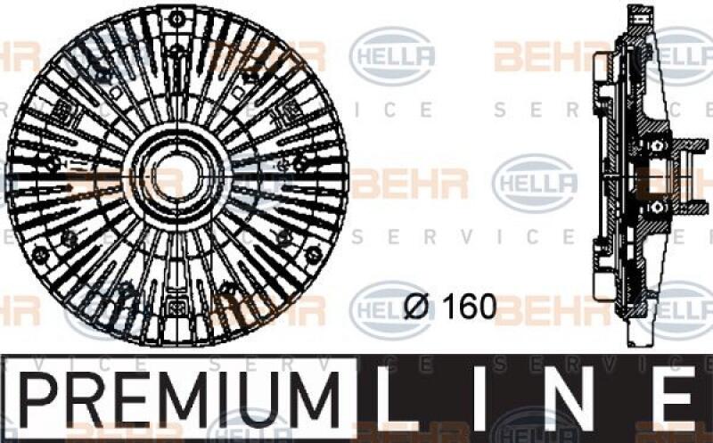 HELLA Clutch, radiator fan BEHR HELLA SERVICE *** PREMIUM LINE ***