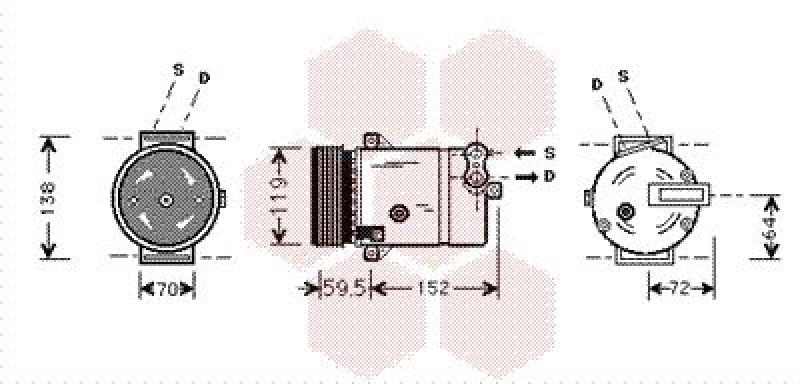 VAN WEZEL Compressor, air conditioning