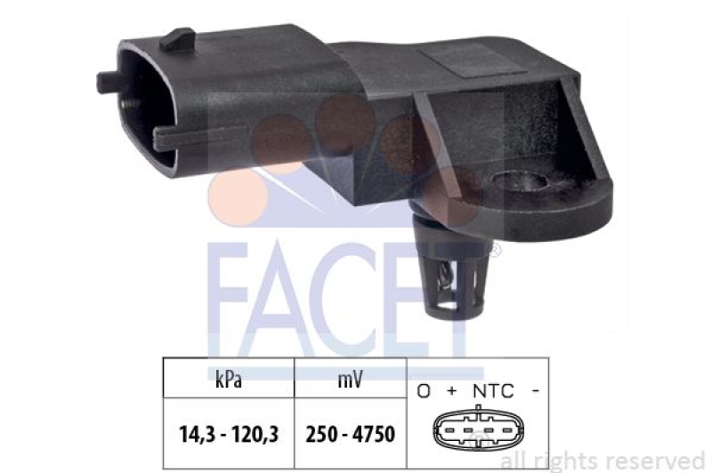 FACET Air Pressure Sensor, height adaptation Made in Italy - OE Equivalent