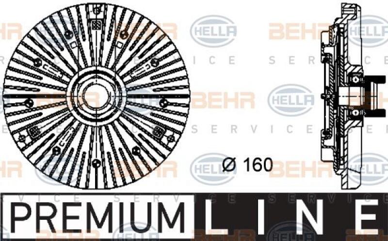 HELLA Clutch, radiator fan BEHR HELLA SERVICE *** PREMIUM LINE ***