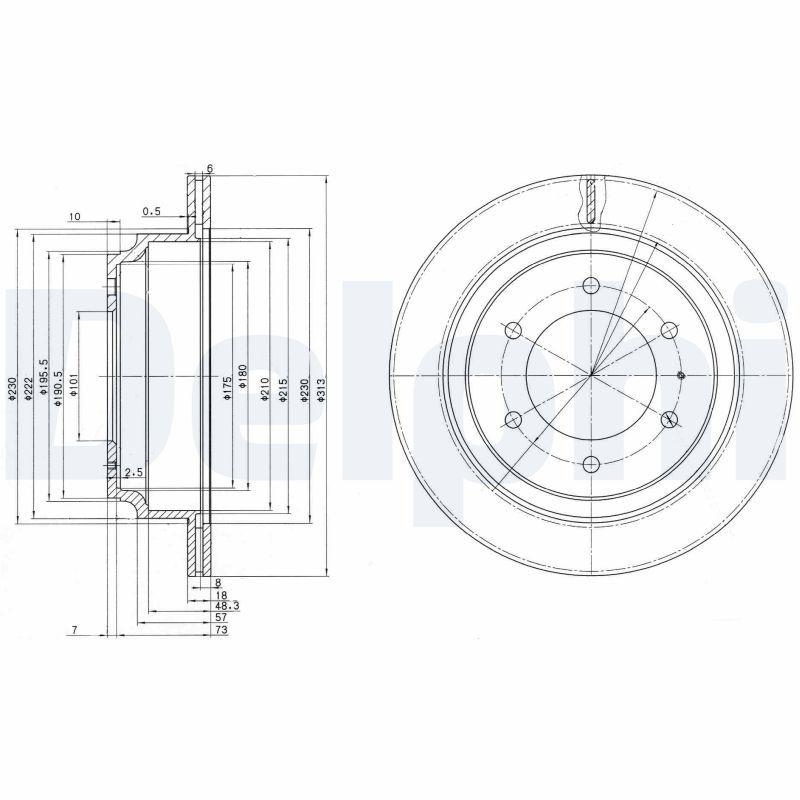2x DELPHI Bremsscheibe BG3353