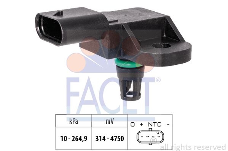 FACET Air Pressure Sensor, height adaptation Made in Italy - OE Equivalent