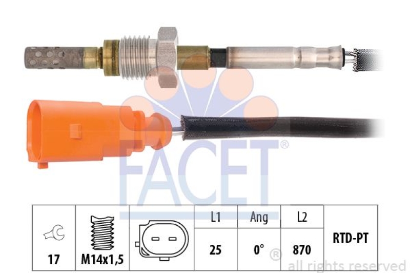 FACET Sensor, Abgastemperatur Made in Italy - OE Equivalent