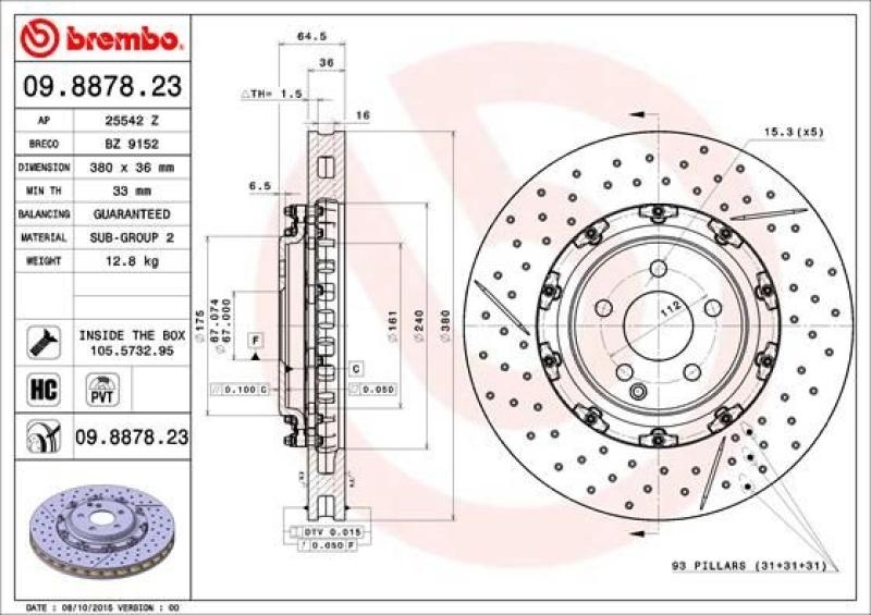 2x BREMBO Brake Disc TWO-PIECE FLOATING DISCS LINE