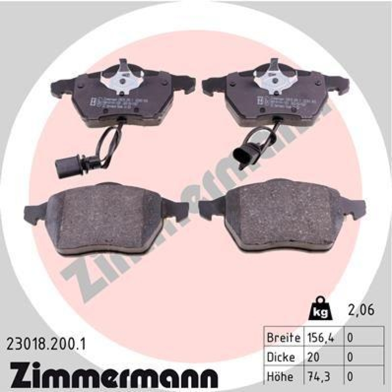 ZIMMERMANN Brake Pad Set, disc brake