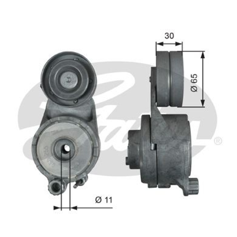 GATES Tensioner Pulley, V-ribbed belt DriveAlign®